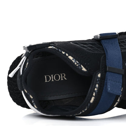 Christian Dior Technical Fabric Oblique Mens Atlas Sandals 40 Black Blue 6 of 8