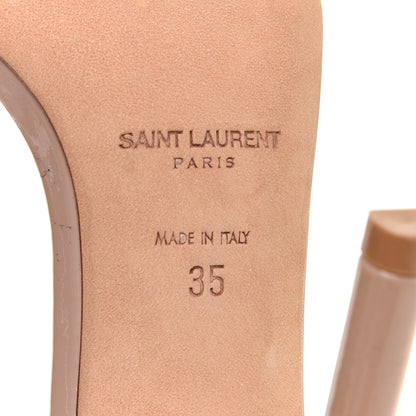 Saint Laurent Patent Calfskin Amber 105 Ankle Strap Sandals 35 Beige 7 of 10