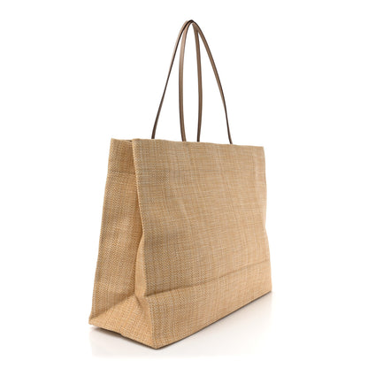 Prada Raffia Logo Tote Naturale 3 of 8