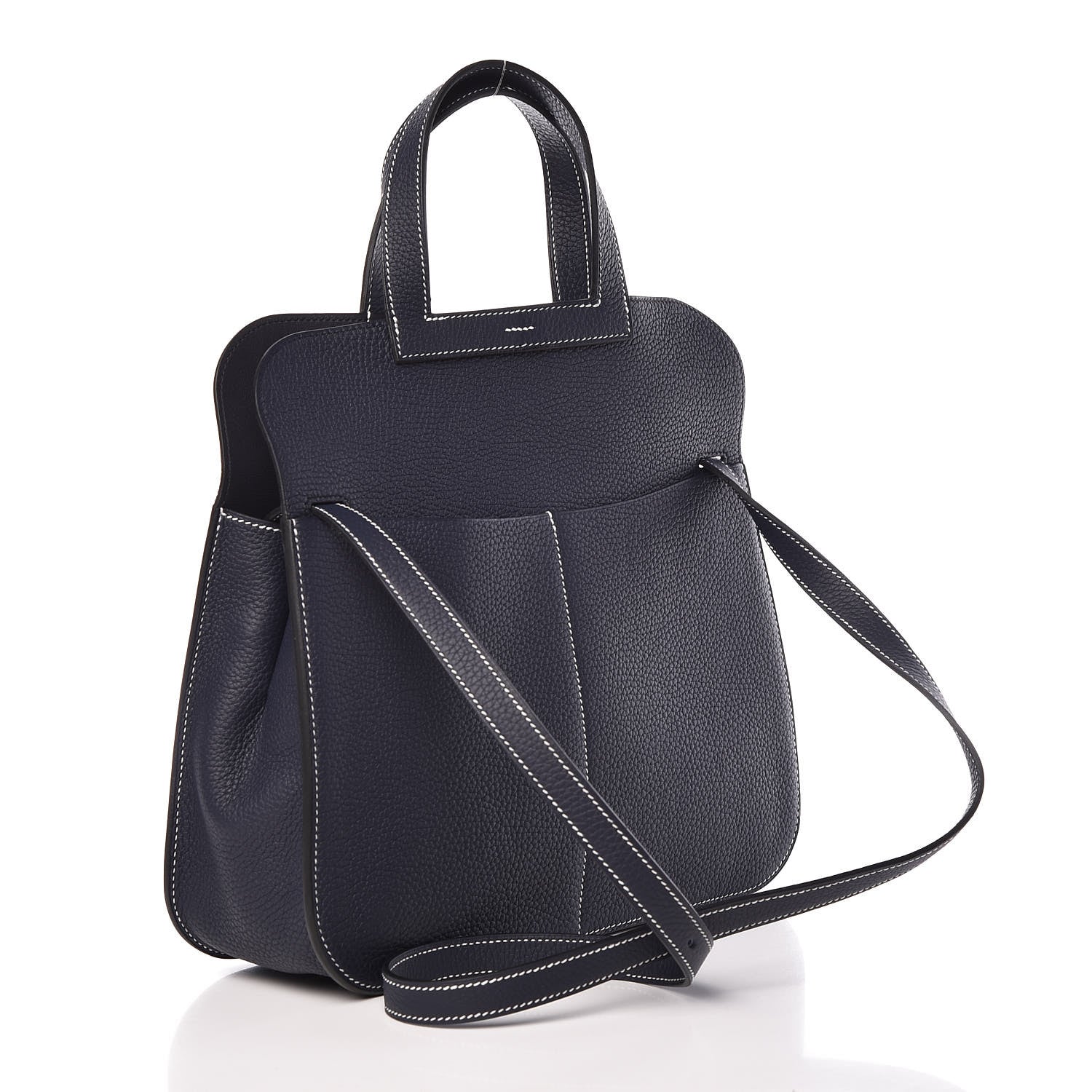 Hermes Taurillon Clemence Halzan 31 GM Bleu Nuit 4 of 16