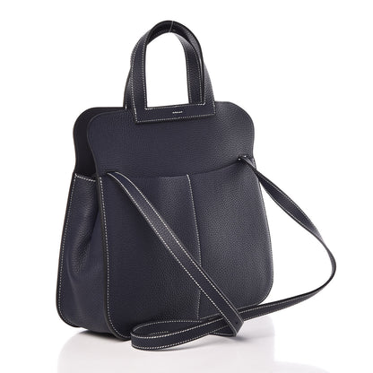 Hermes Taurillon Clemence Halzan 31 GM Bleu Nuit 4 of 16