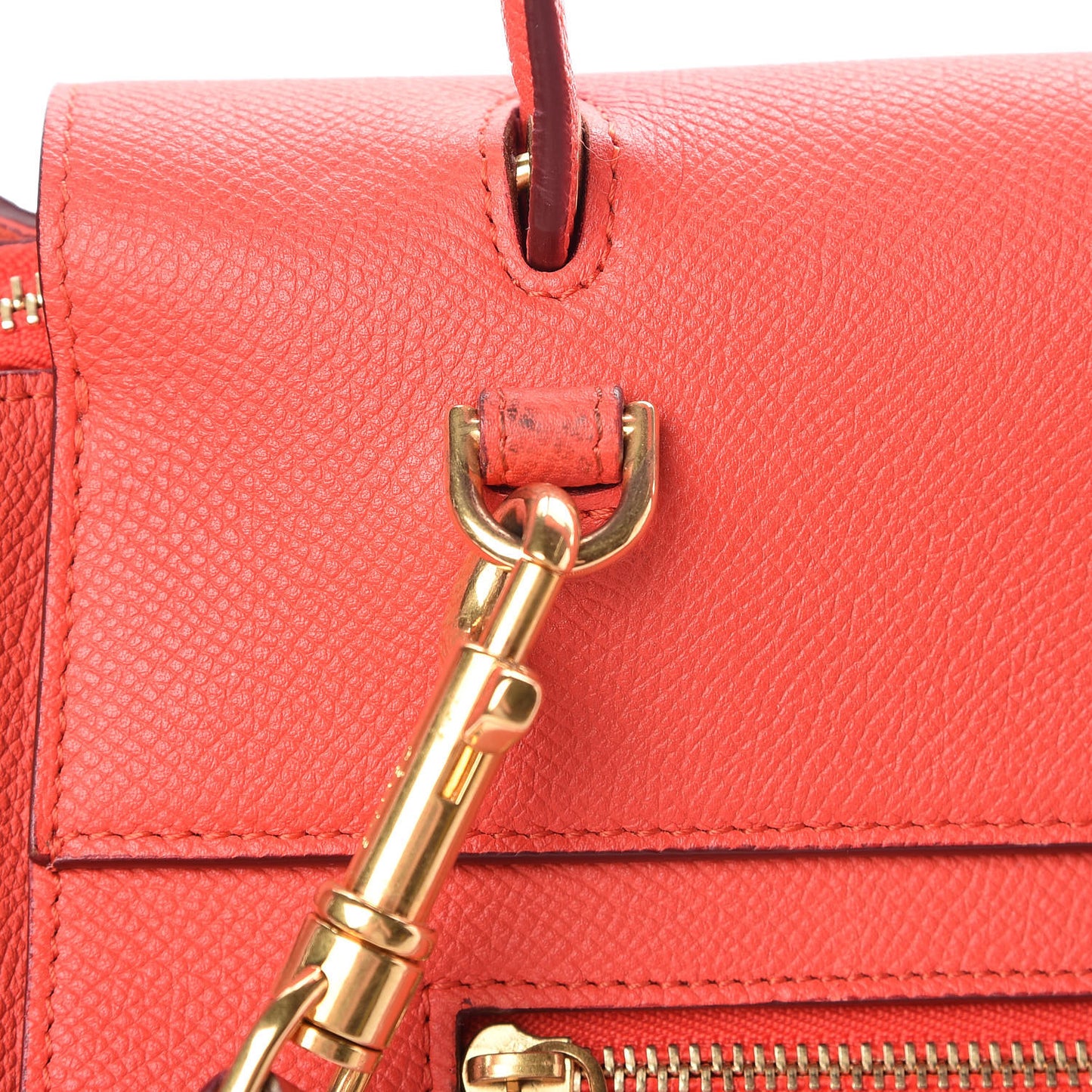 Grained Calfskin Mini Belt Bag Vermillion