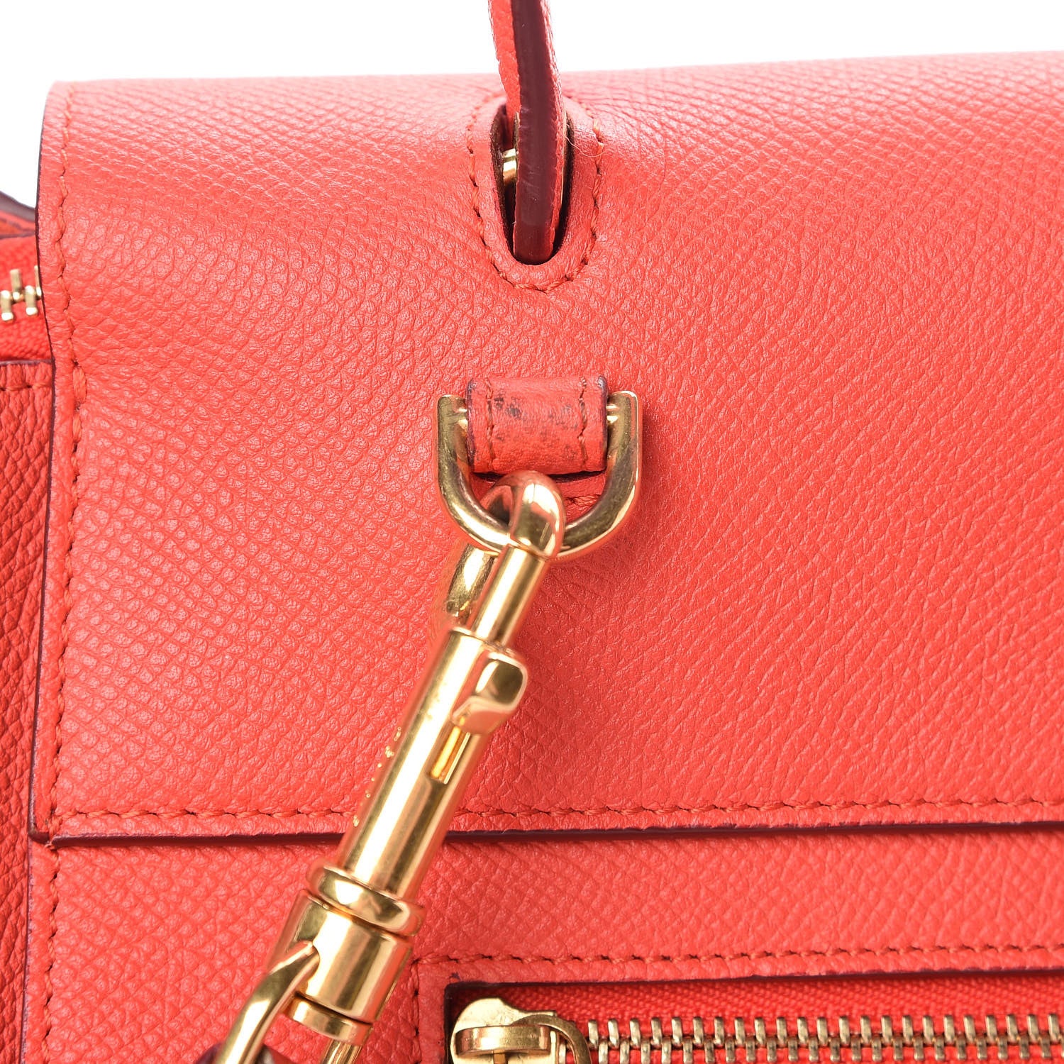 Celine Grained Calfskin Mini Belt Bag Vermillion 10 of 11