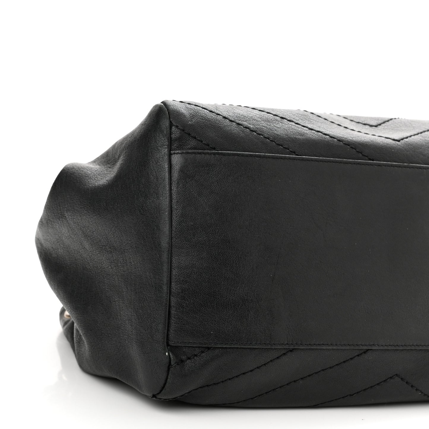 Pebbled Lambskin Chevron Monogram Large Nolita Black