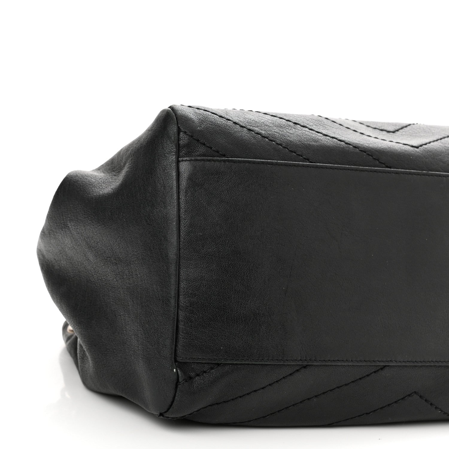 Saint Laurent Pebbled Lambskin Chevron Monogram Large Nolita Black 9 of 11