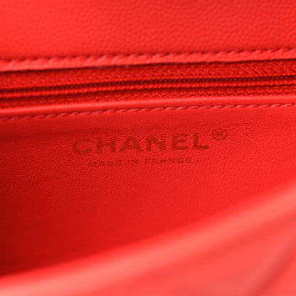 Chanel Caviar Quilted Mini Sweet Classic Flap Red 6 of 11