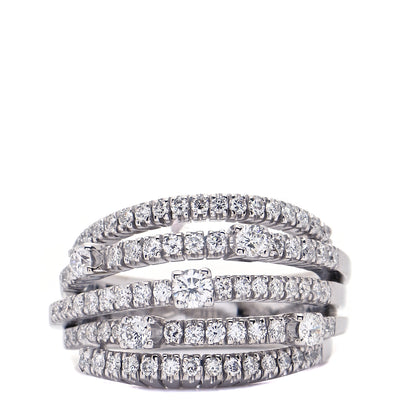 Damiani 18K White Gold Diamond Notte di San Lorenzo Bombe Ring 55 7.25 1 of 5