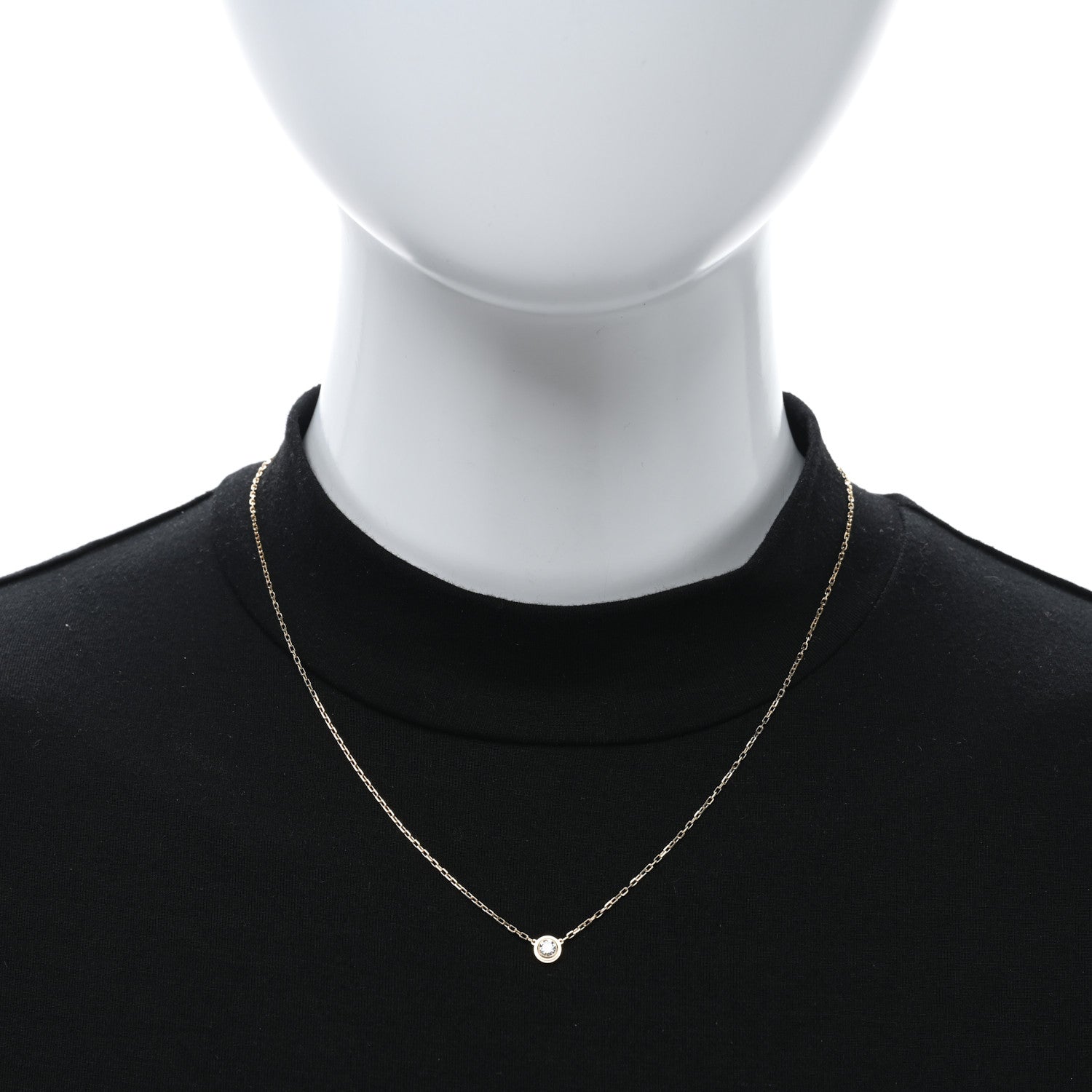 Cartier 18K Yellow Gold Diamond LM D'Amour Pendant Necklace 2 of 5