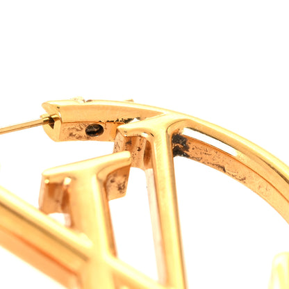 Louis Vuitton Metal Louise Hoop Earrings Gold 5 of 6
