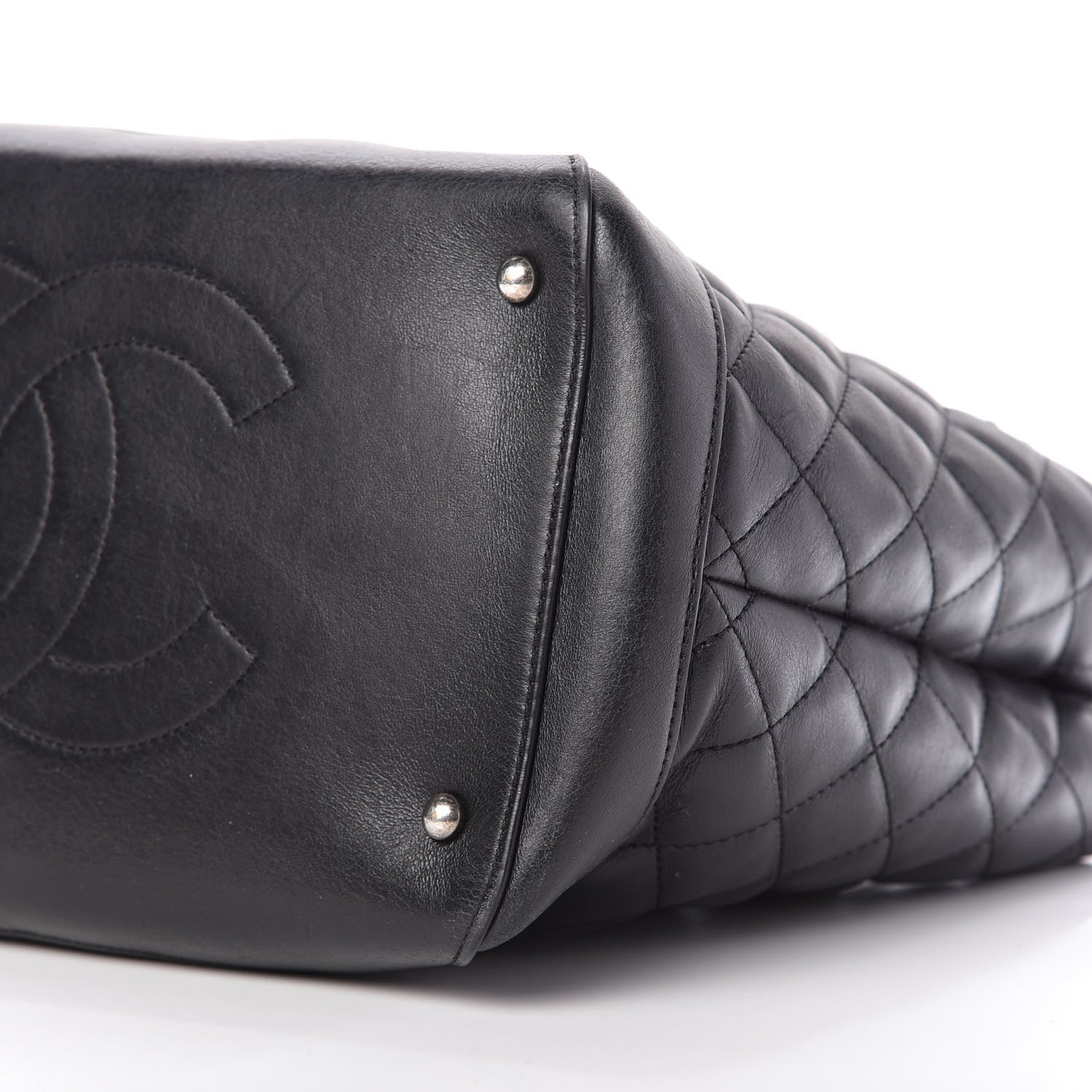 Chanel Calfskin Quilted Small Easy Shopping Tote Black 7 of 12
