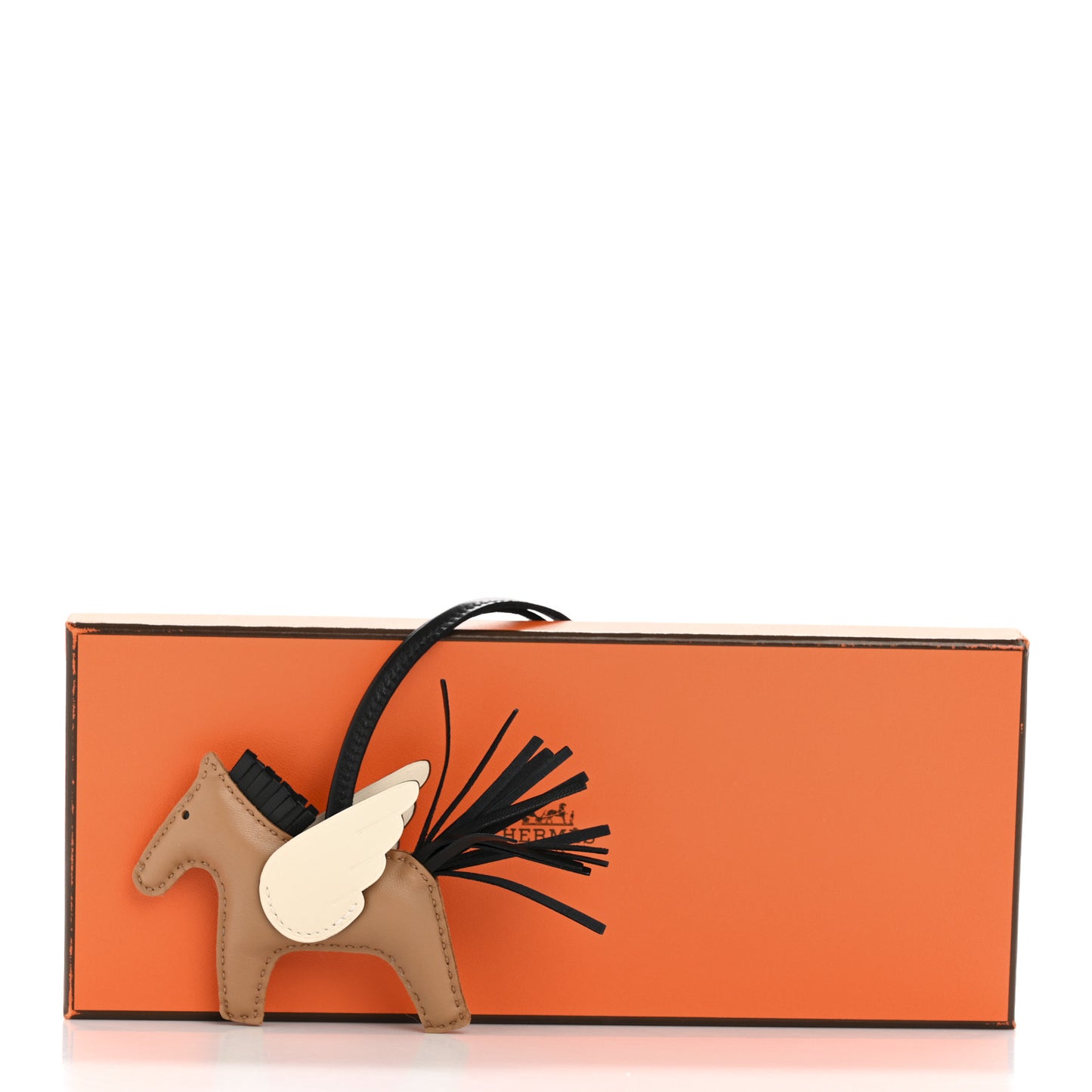 Milo Lambskin Grigri Rodeo Pegase Horse Bag Charm PM Sesame Black Nata