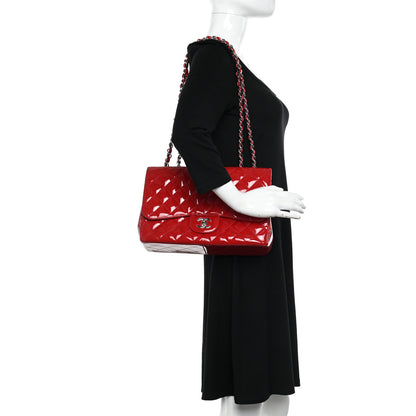 Chanel Patent Jumbo Single Flap Red 2 of 15