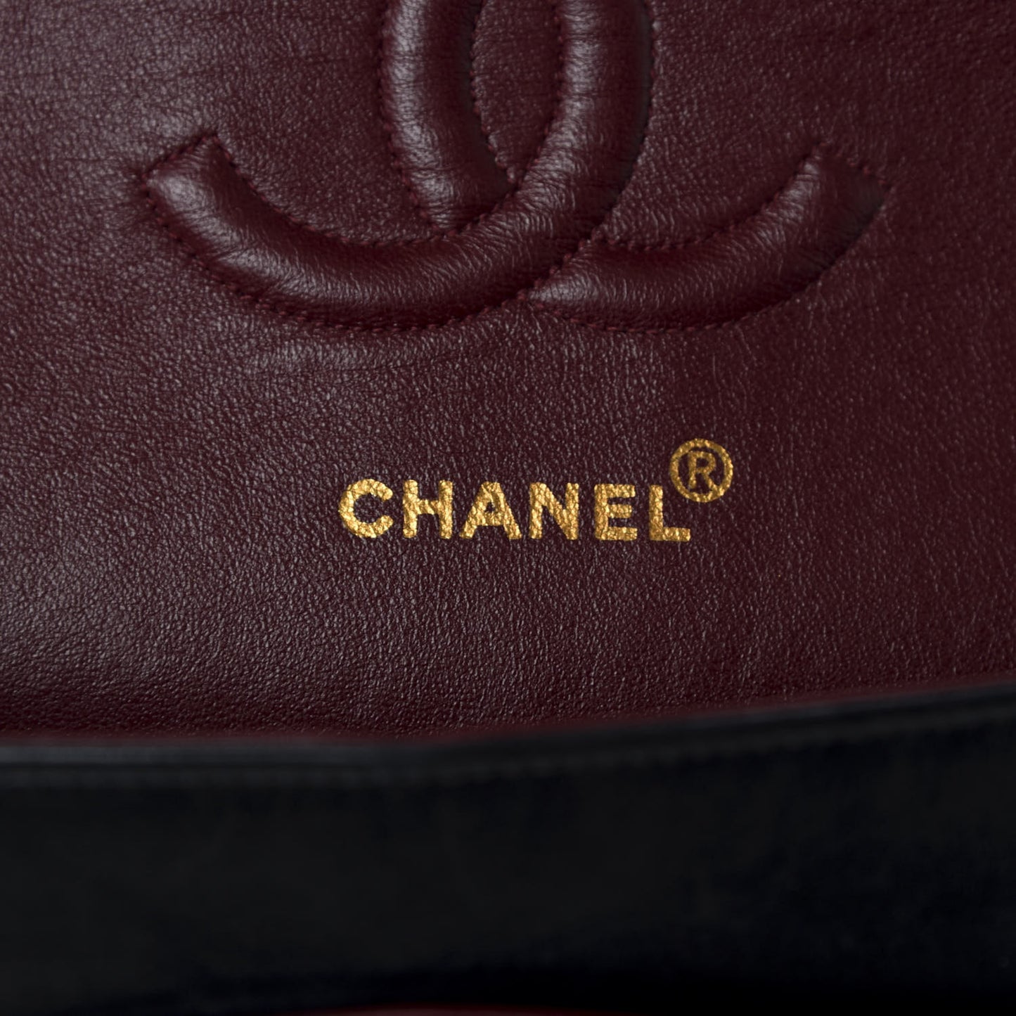 Lambskin Quilted Medium Double Flap Black