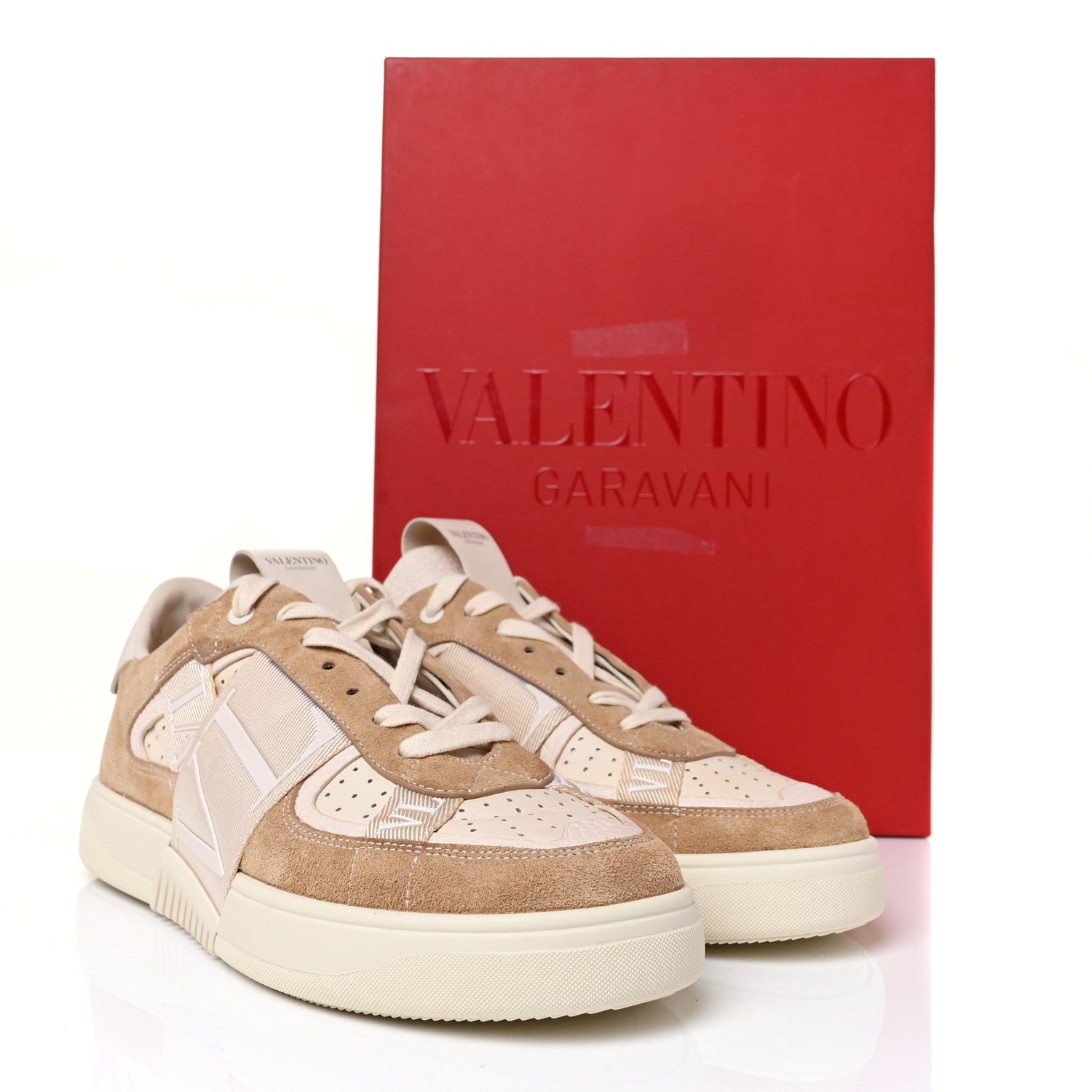 Valentino Garavani Suede Calfskin Mens VL7N Low Top Sneakers 41 Beige 10 of 10