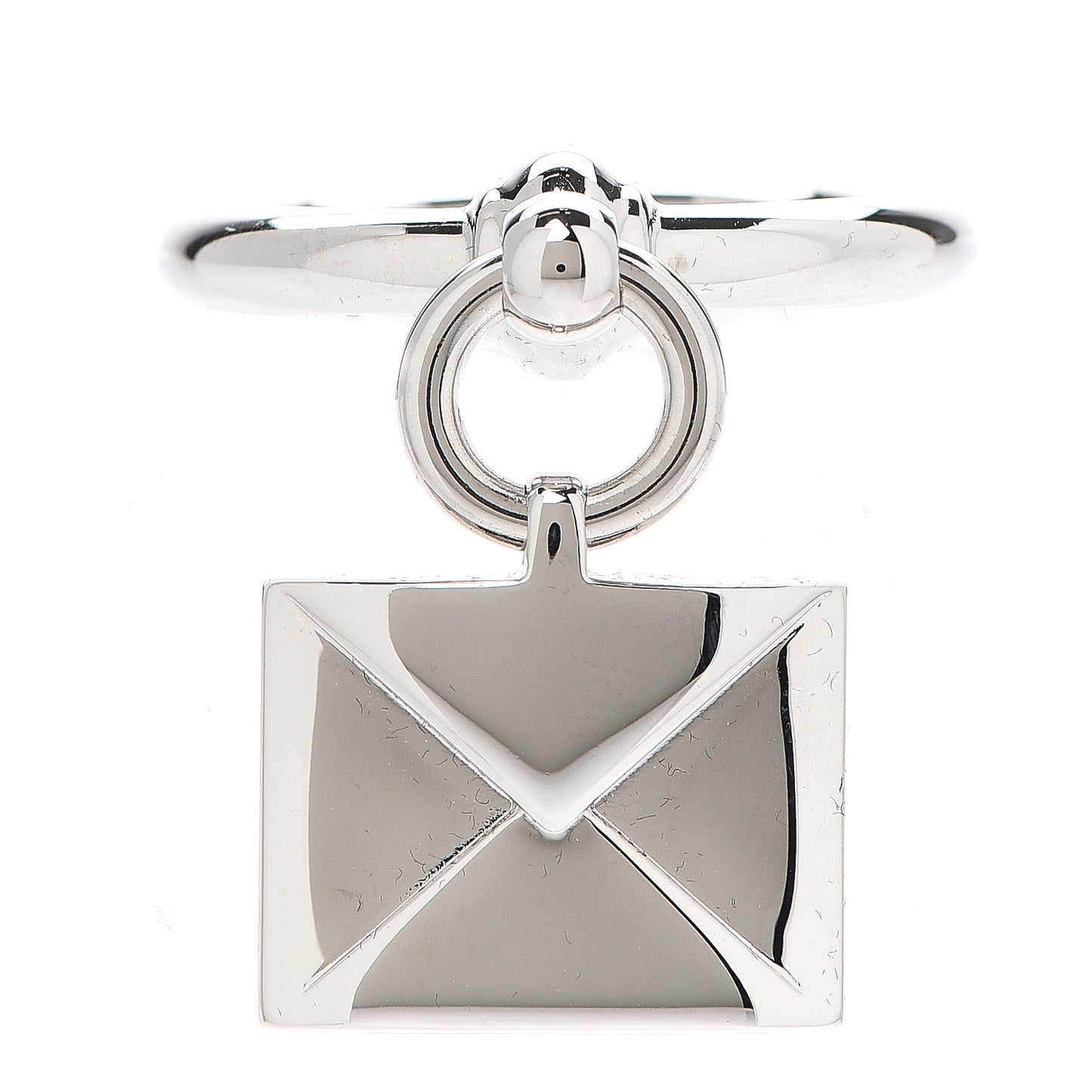 Palladium Loop Charms Enveloppe Scarf Ring Silver