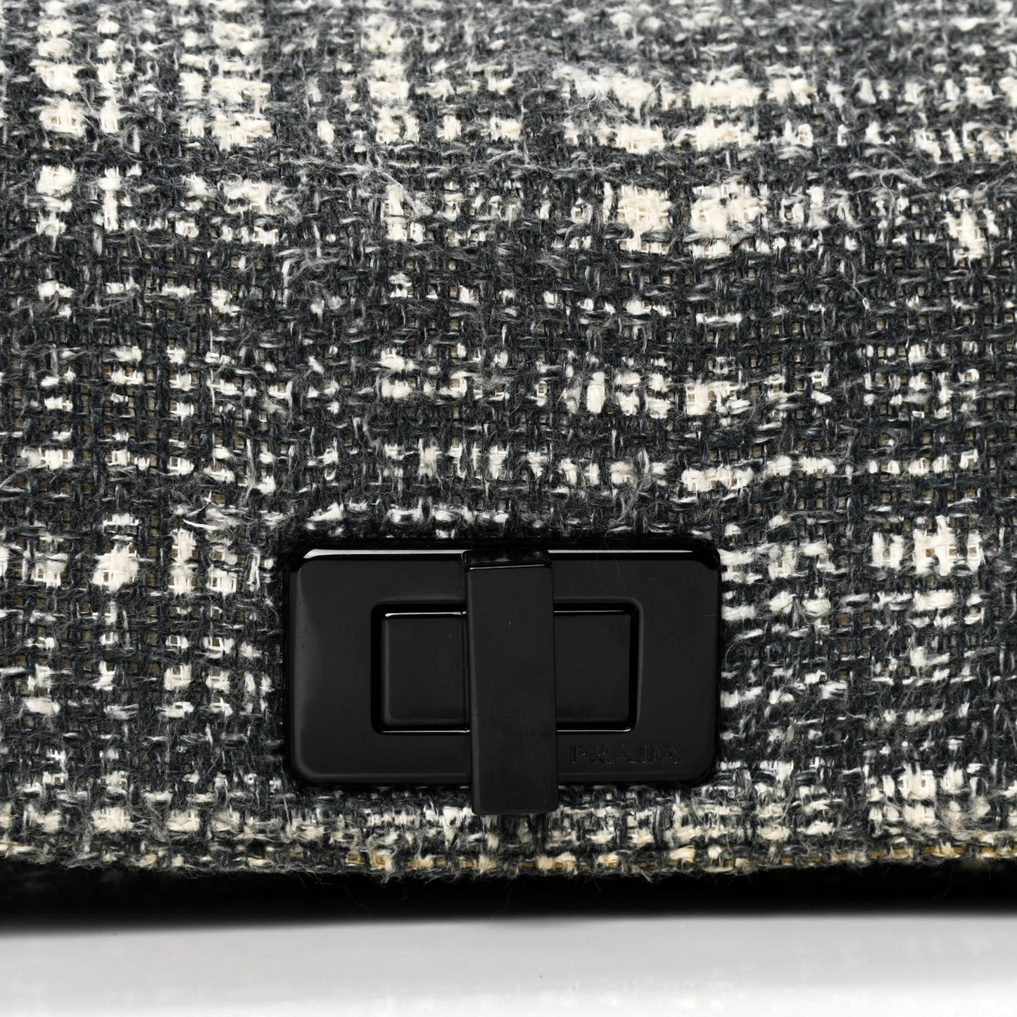 Tweed Clutch Black White