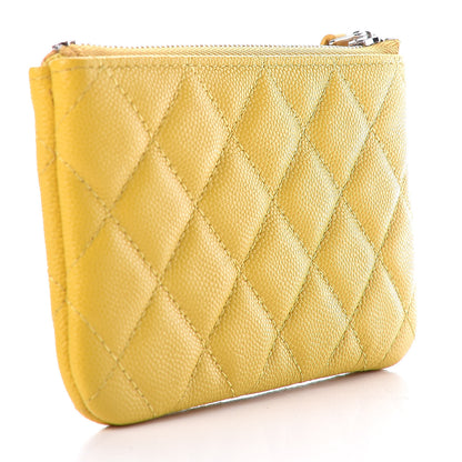 Chanel Caviar Quilted Small Cosmetic Case Yellow 3 of 10