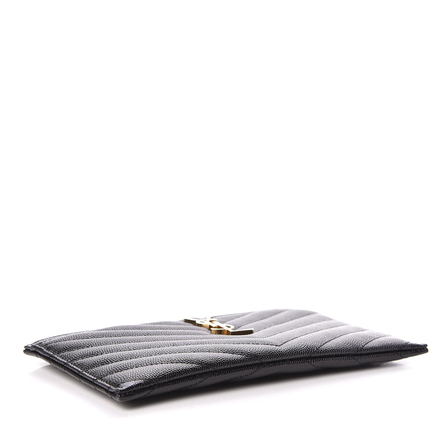 Grain De Poudre Chevron Monogram Bill Pouch Black