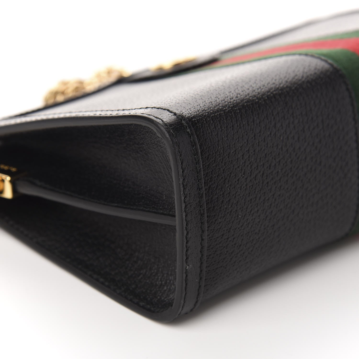 Gucci Calfskin GG Web Small Ophidia Chain Shoulder Bag Black 6 of 10