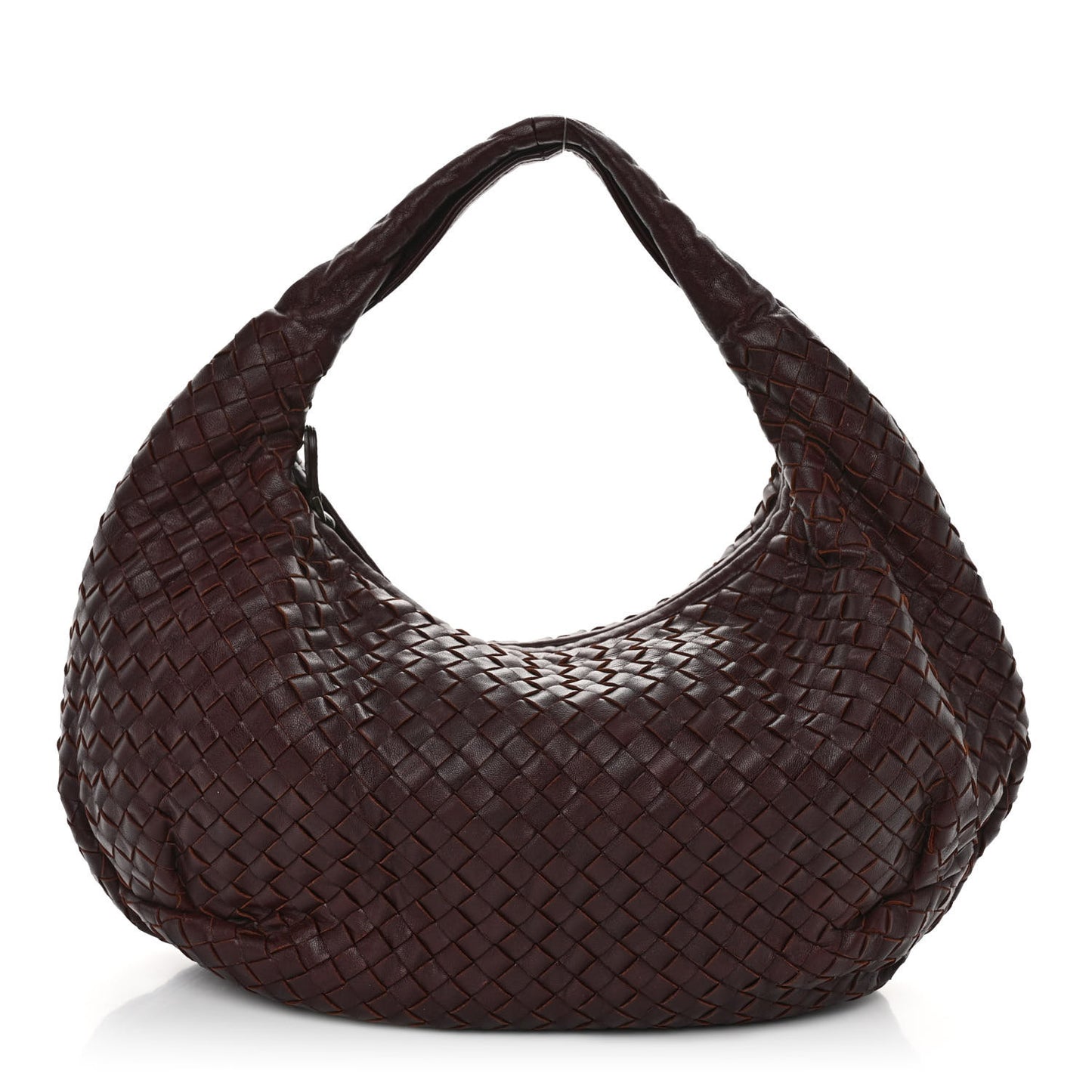 Nappa Intrecciato Medium Belly Veneta Hobo Aubergine