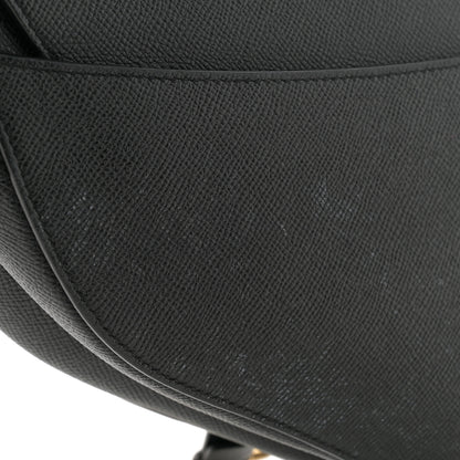 Christian Dior Grained Calfskin Saddle Bag Black 13 of 15