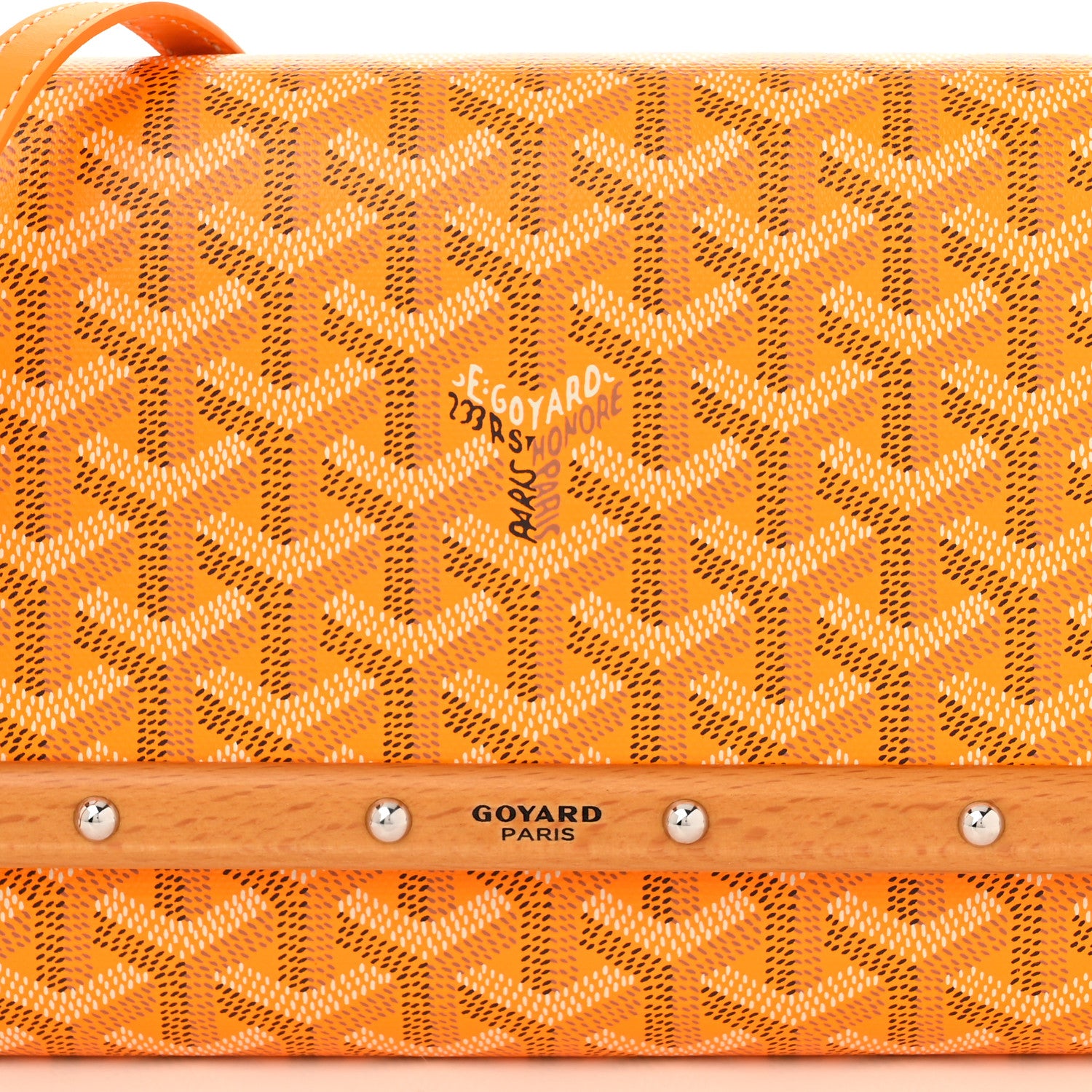 Goyard Goyardine Monte Carlo Bois Clutch With Strap Yellow 7 of 10