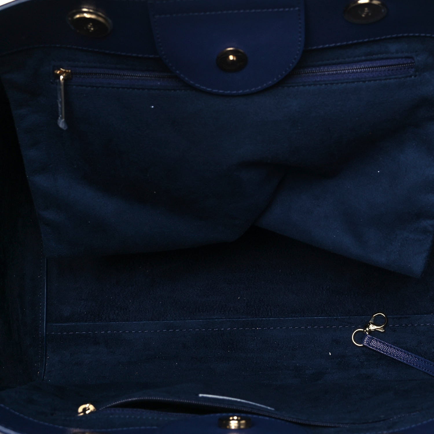 Chanel Caviar Small Studded Deauville Tote Navy 4 of 10