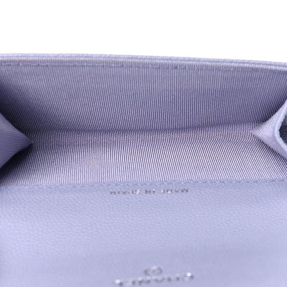 Chanel Caviar Quilted Flap Card Holder Wallet Light Purple 5 of 9