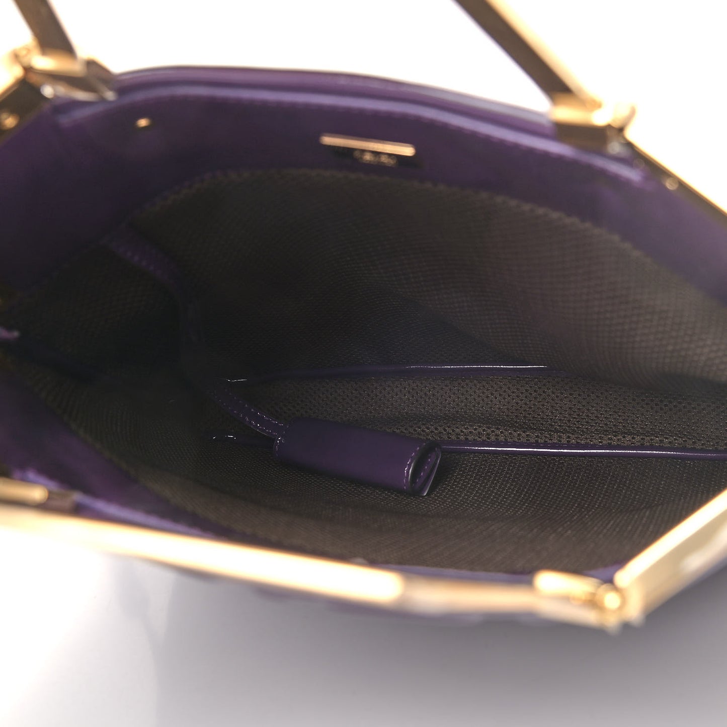 Patent FF 1974 Embossed Small Shopping Flap Bag Viola