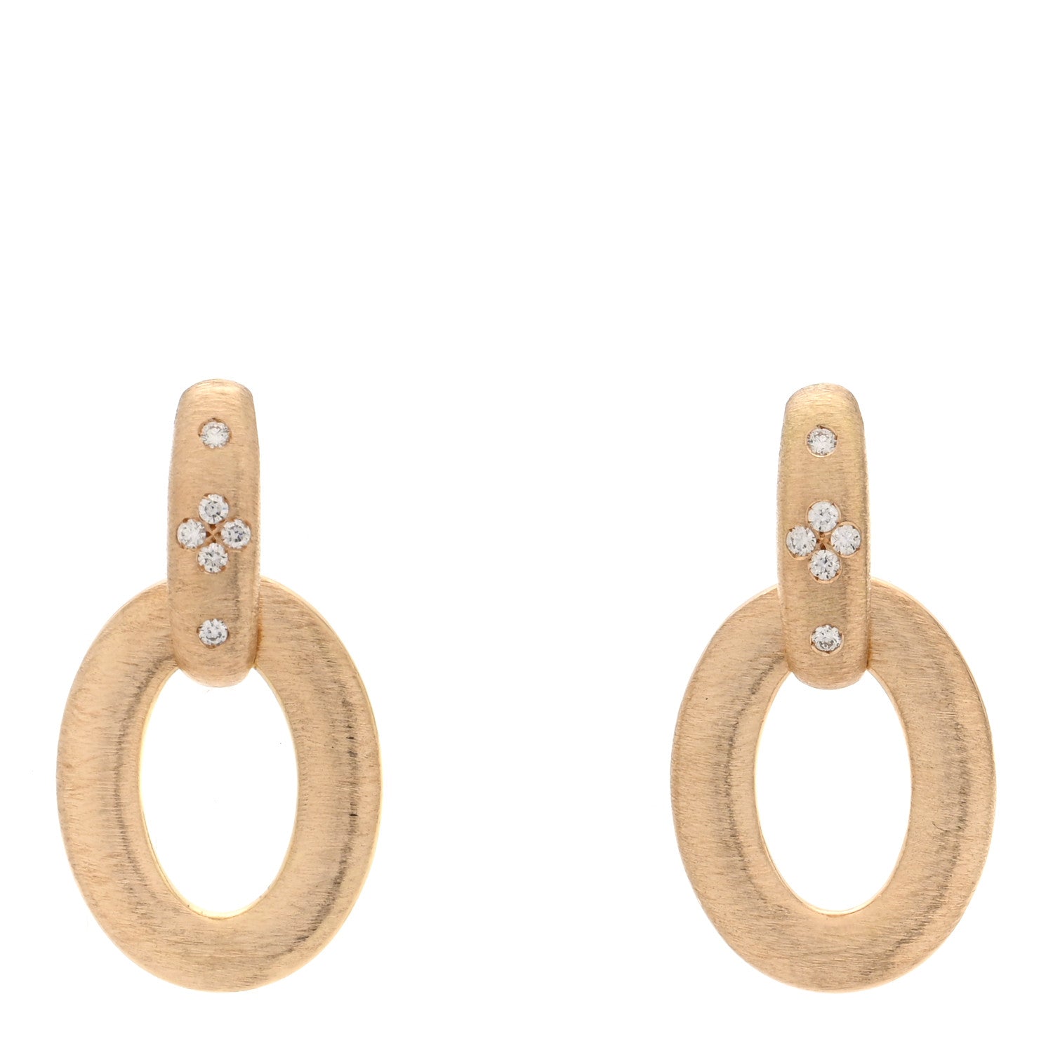 Roberto Coin 18K Yellow Gold Diamond Duchessa Satin Doorknocker Earrings 1 of 4
