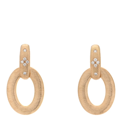 Roberto Coin 18K Yellow Gold Diamond Duchessa Satin Doorknocker Earrings 1 of 4