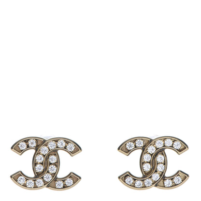 Chanel Crystal CC Earrings Gold 1 of 5