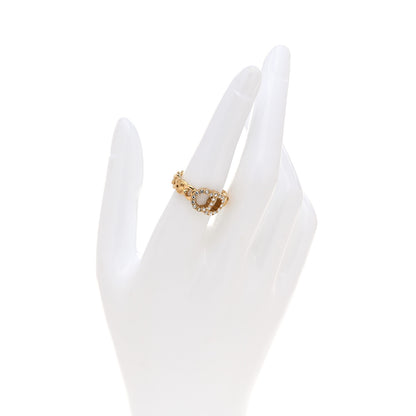 Christian Dior Metal Crystal Danseuse Etoile Chain Ring L 54 7 Gold 2 of 5