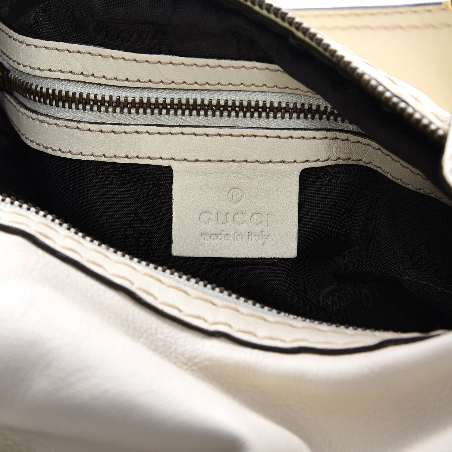 Gucci Calfskin Medium Jockey Hobo Off White 6 of 7