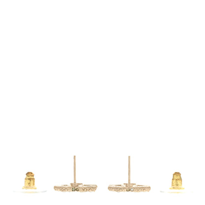 Chanel Pearl Crystal CC Earrings Light Gold 3 of 7