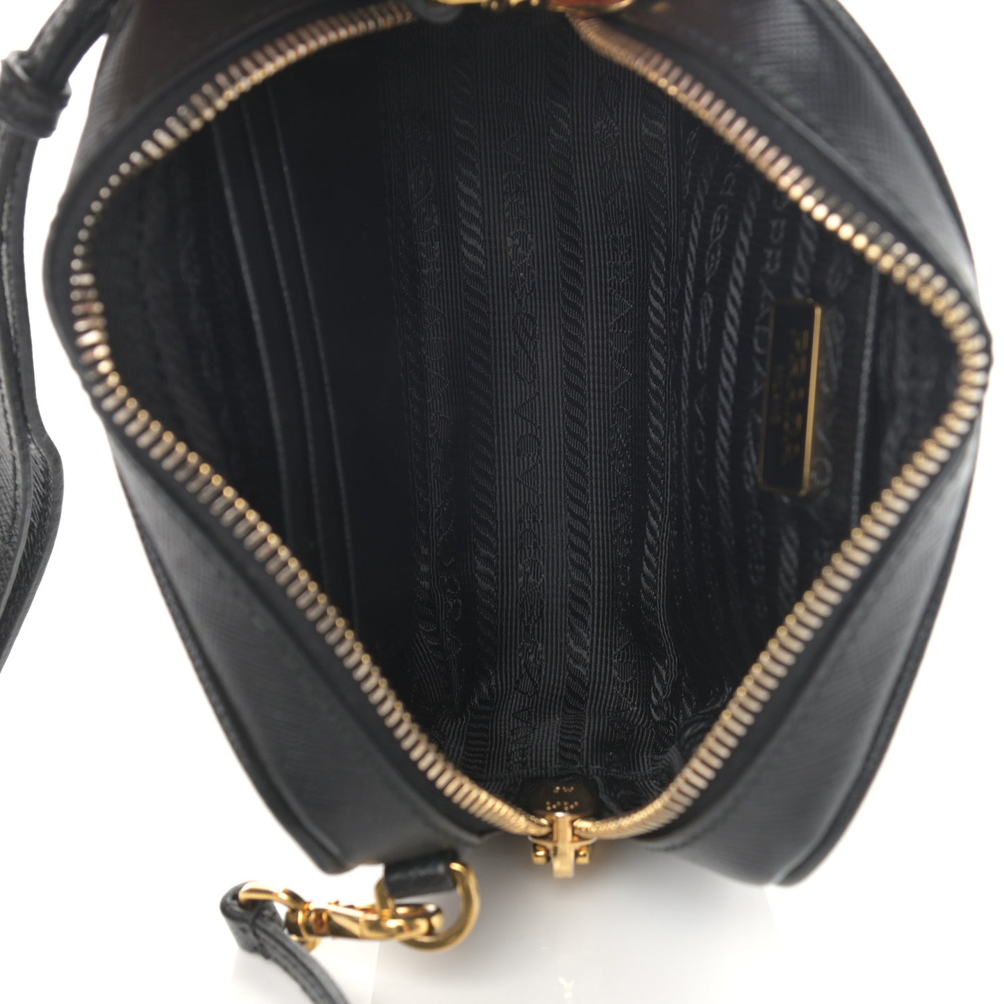 Saffiano Mini Camera Crossbody Bag Black