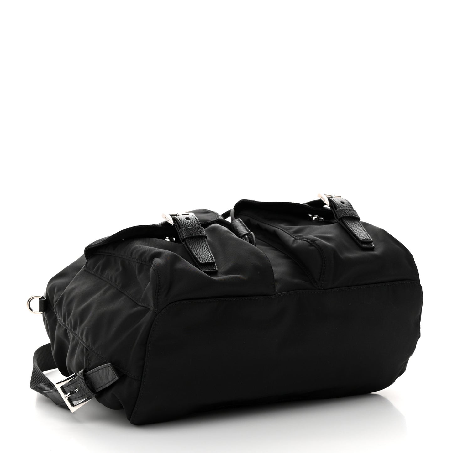 Re-Nylon Tessuto Saffiano Medium Backpack Black