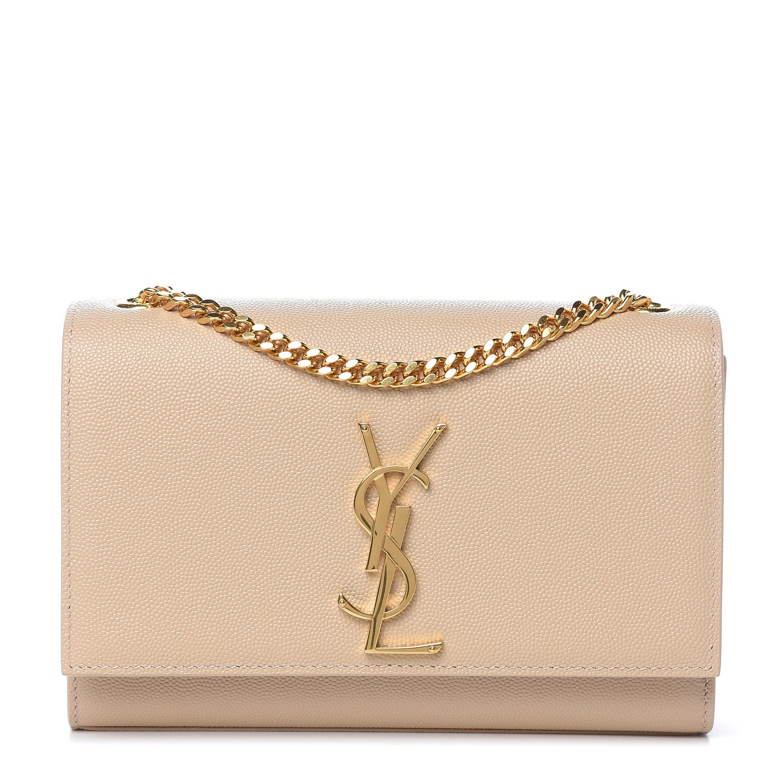Saint Laurent Grain De Poudre Small Monogram Kate Satchel Nude Powder 1 of 9
