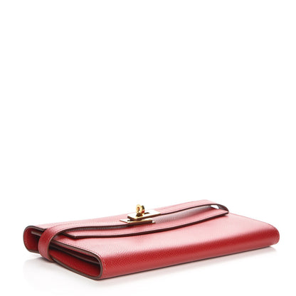 Hermes Epsom Kelly Longue Wallet Rouge Casaque 4 of 7
