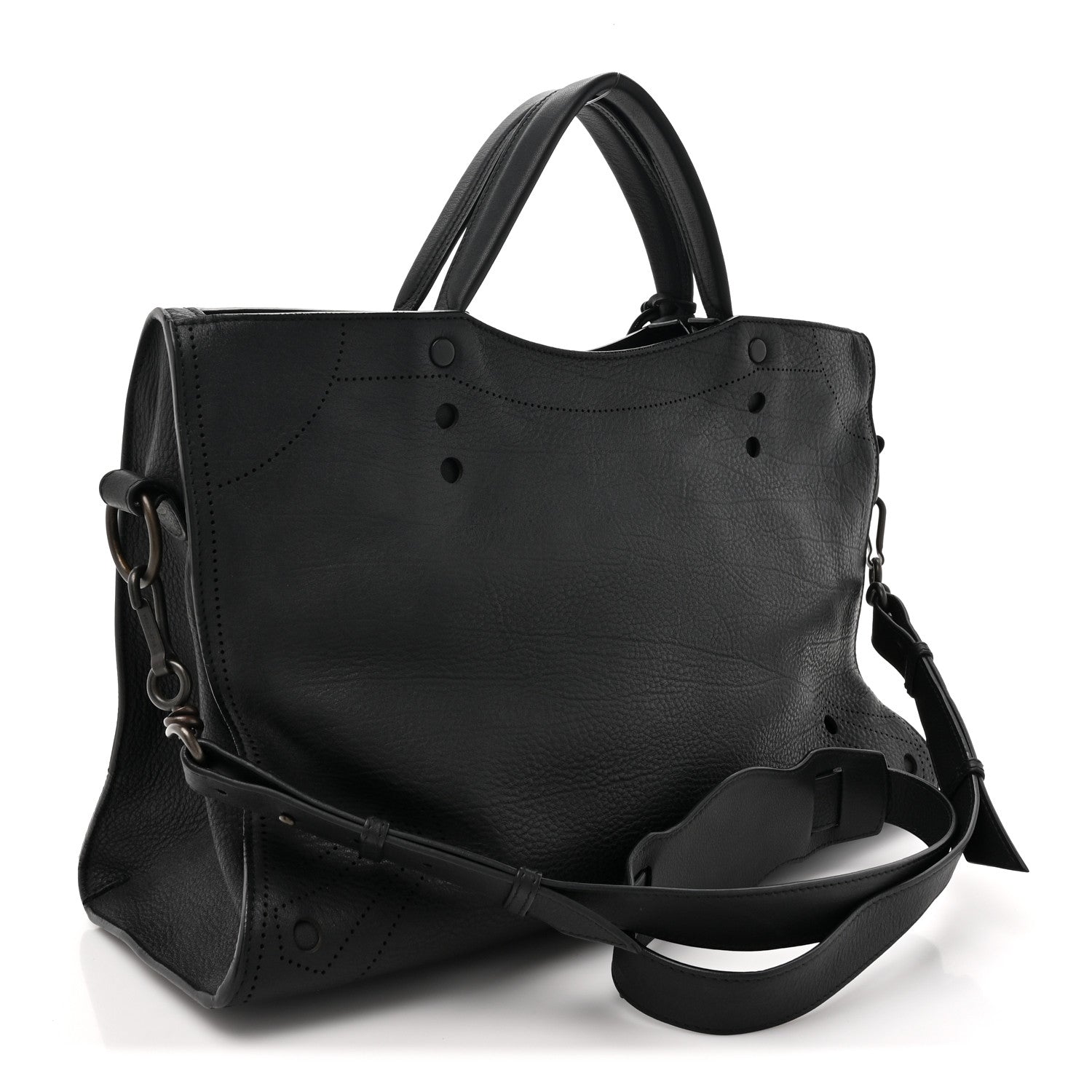 Balenciaga Veau Soyeux Perforated Blackout Hardware City Black 3 of 14