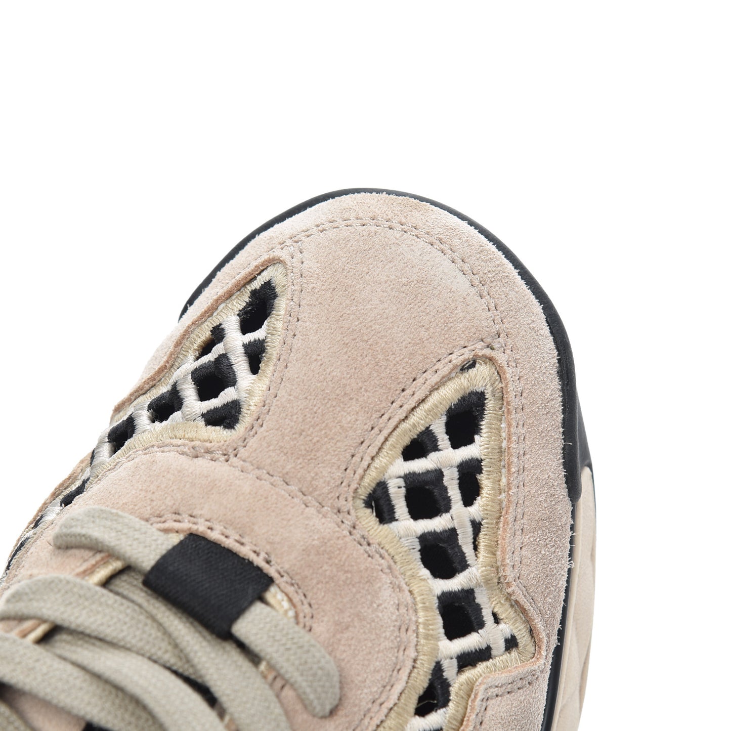 Suede Calfskin Embroidered CC Sneakers 38 Beige Black