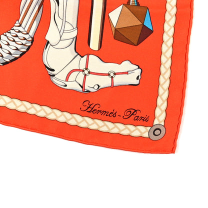 Hermes Silk Les Cannes Scarf 90 Capucine Brun Grege 3 of 4