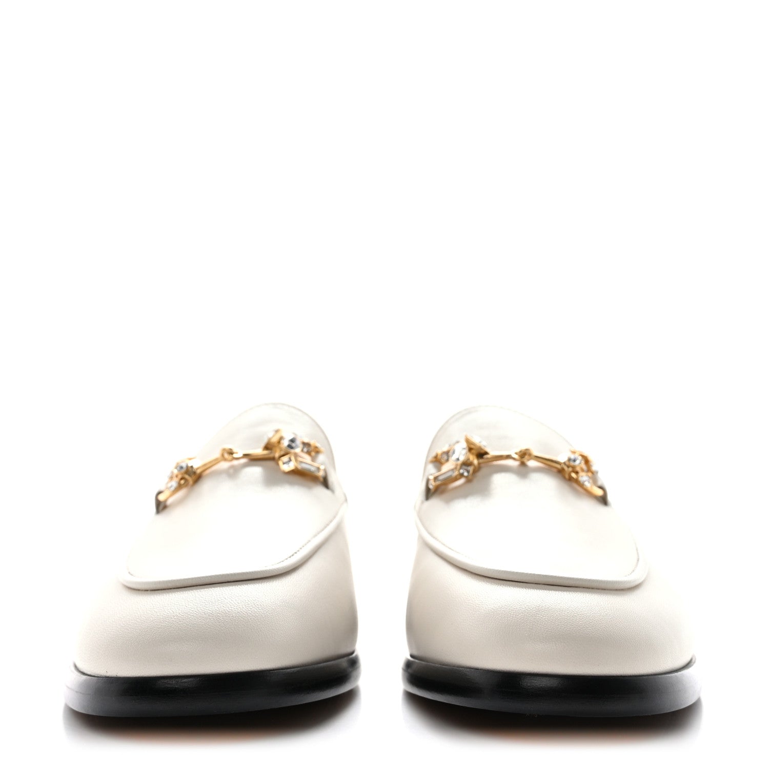 Gucci Malaga Kid 70 Crystal Horsebit Womens Jordaan Loafers 36.5 Mystic White 2 of 9