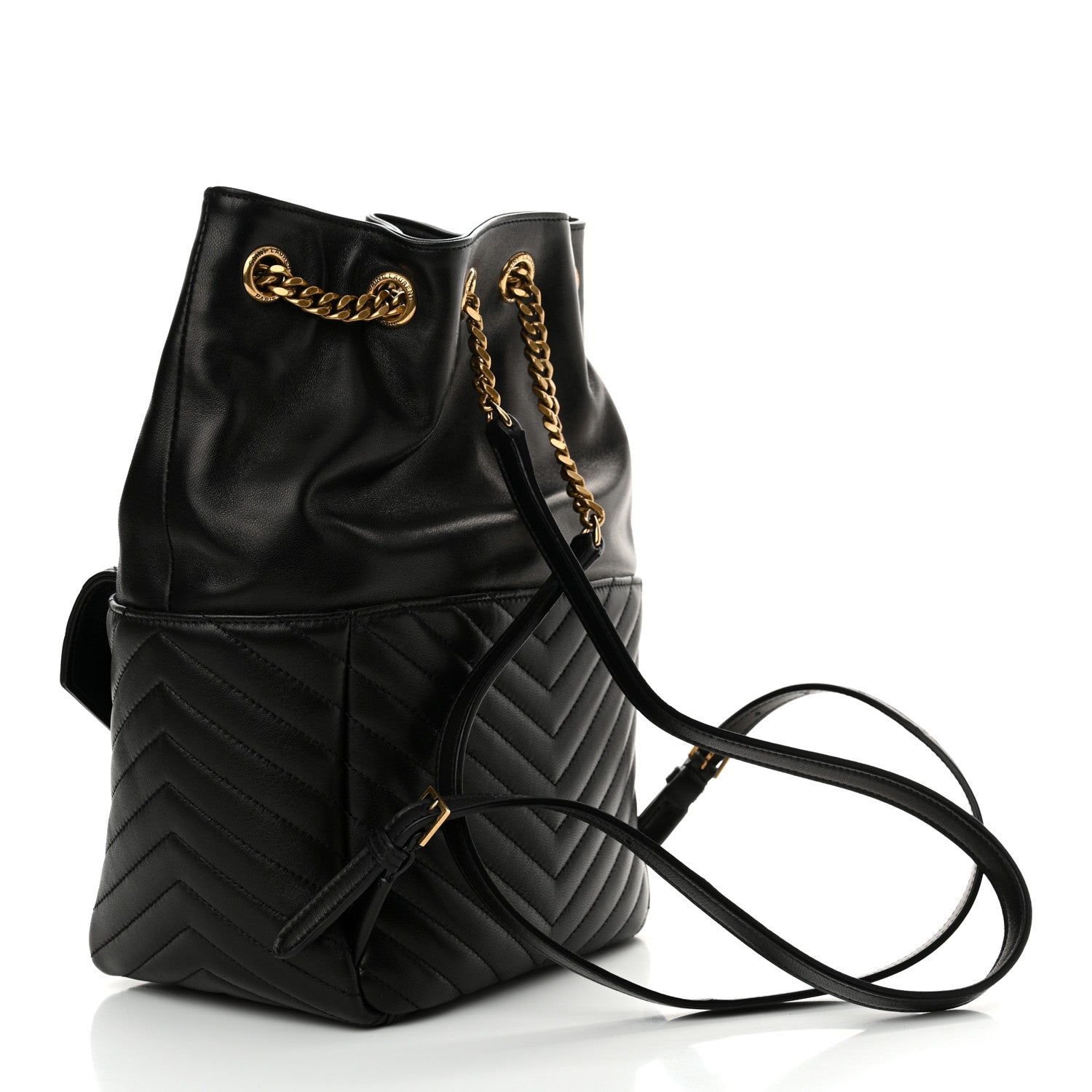 Saint Laurent Lambskin Matelasse Monogram Joe Backpack Black 3 of 11