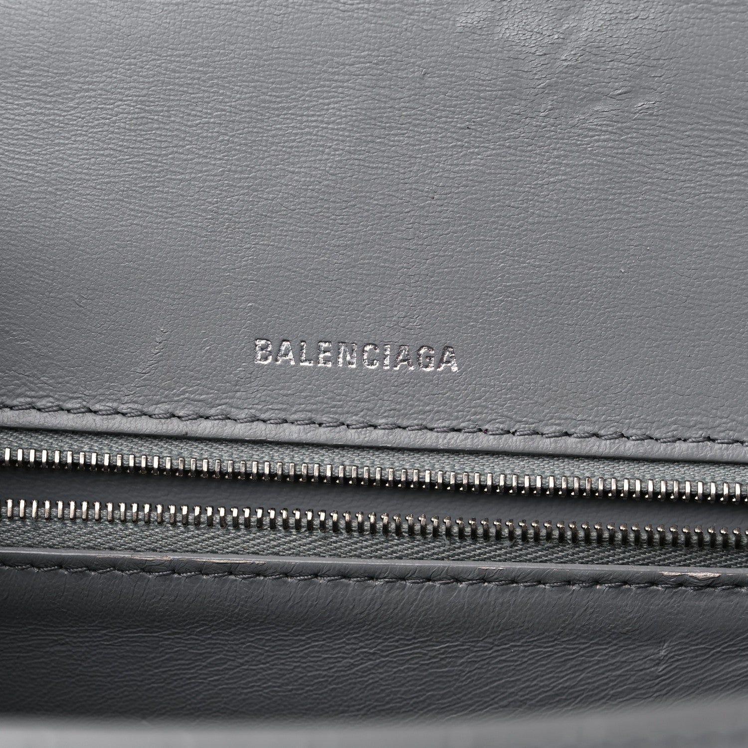 Balenciaga Shiny Calfskin Crocodile Embossed Medium Hourglass Top Handle Bag Balenciaga Grey 6 of 14