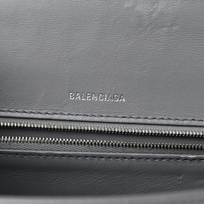 Balenciaga Shiny Calfskin Crocodile Embossed Medium Hourglass Top Handle Bag Balenciaga Grey 6 of 14
