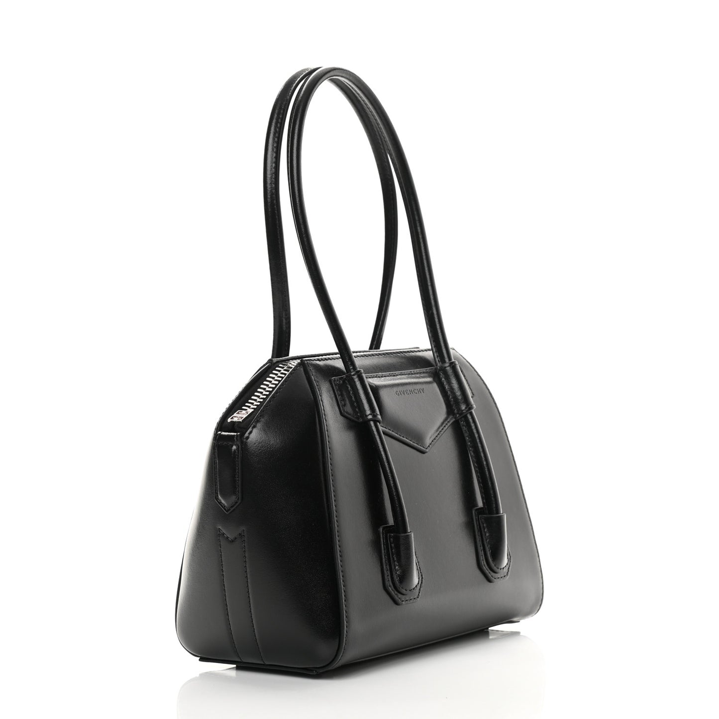 Box Calfskin Mini Lock Antigona Shoulder Bag Black