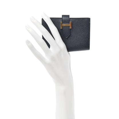 Hermes Epsom Bearn Card Holder Wallet Bleu Nuit 2 of 7