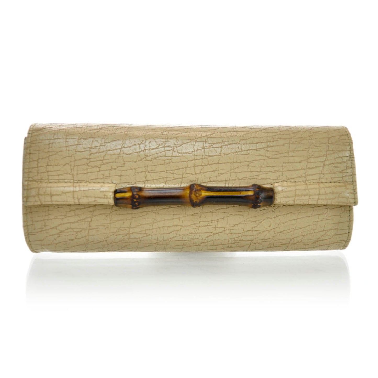 Leather Bamboo Clutch Bag