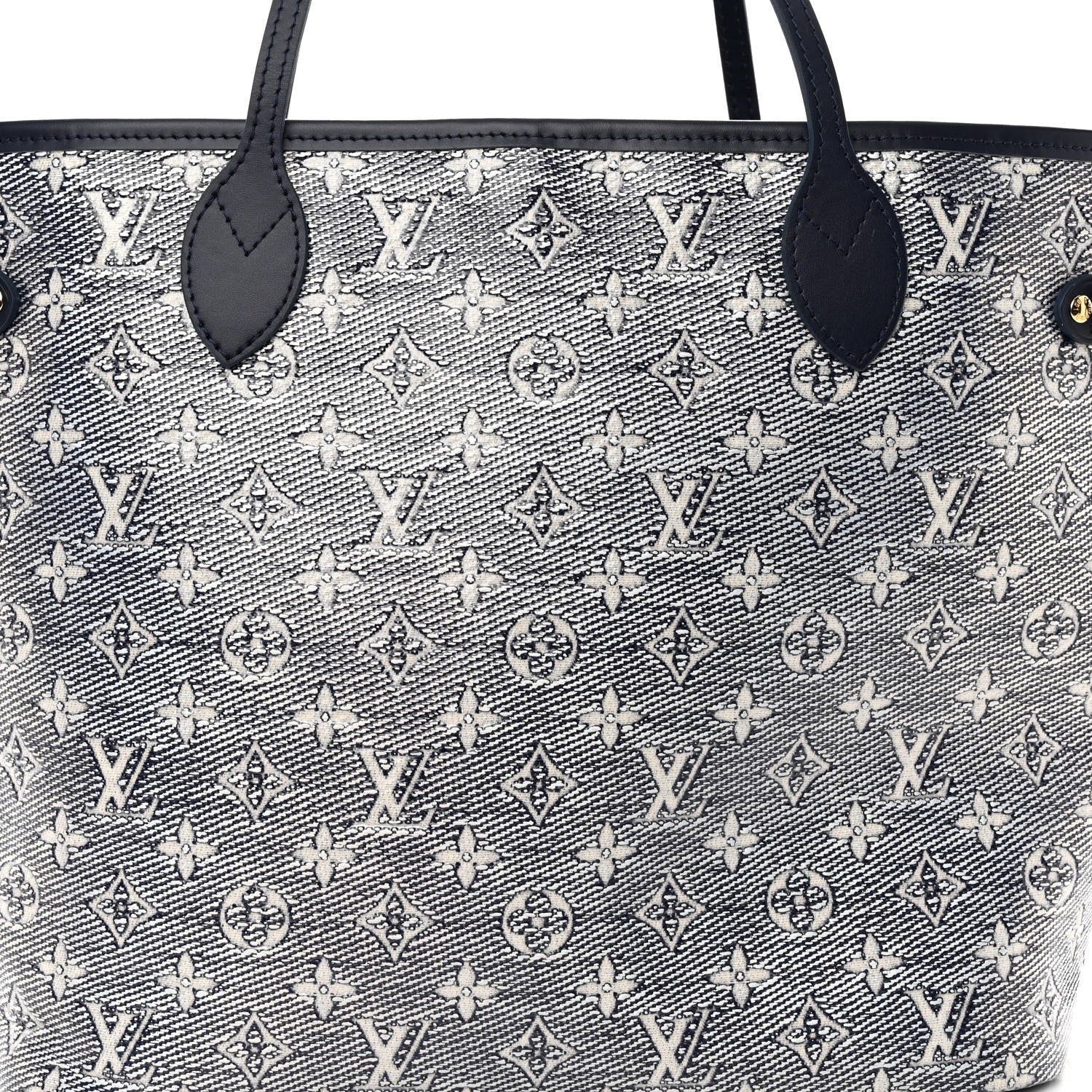 Louis Vuitton Monoglam Neverfull MM Blue 8 of 10